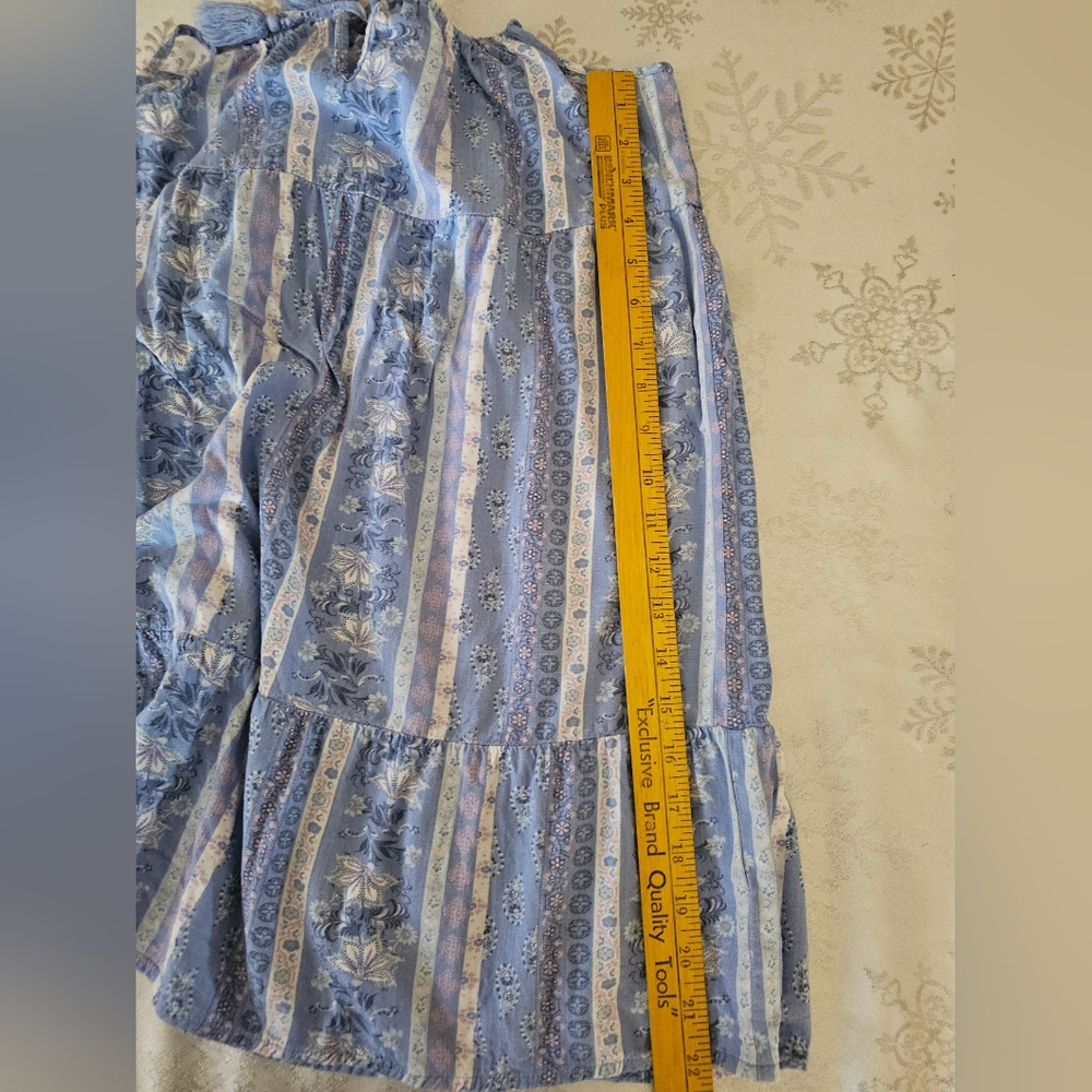 Wild Skye Womens Babydoll  Floral Boho Mini Dress Top Blue Pink SZ XS - Picture 5 of 12